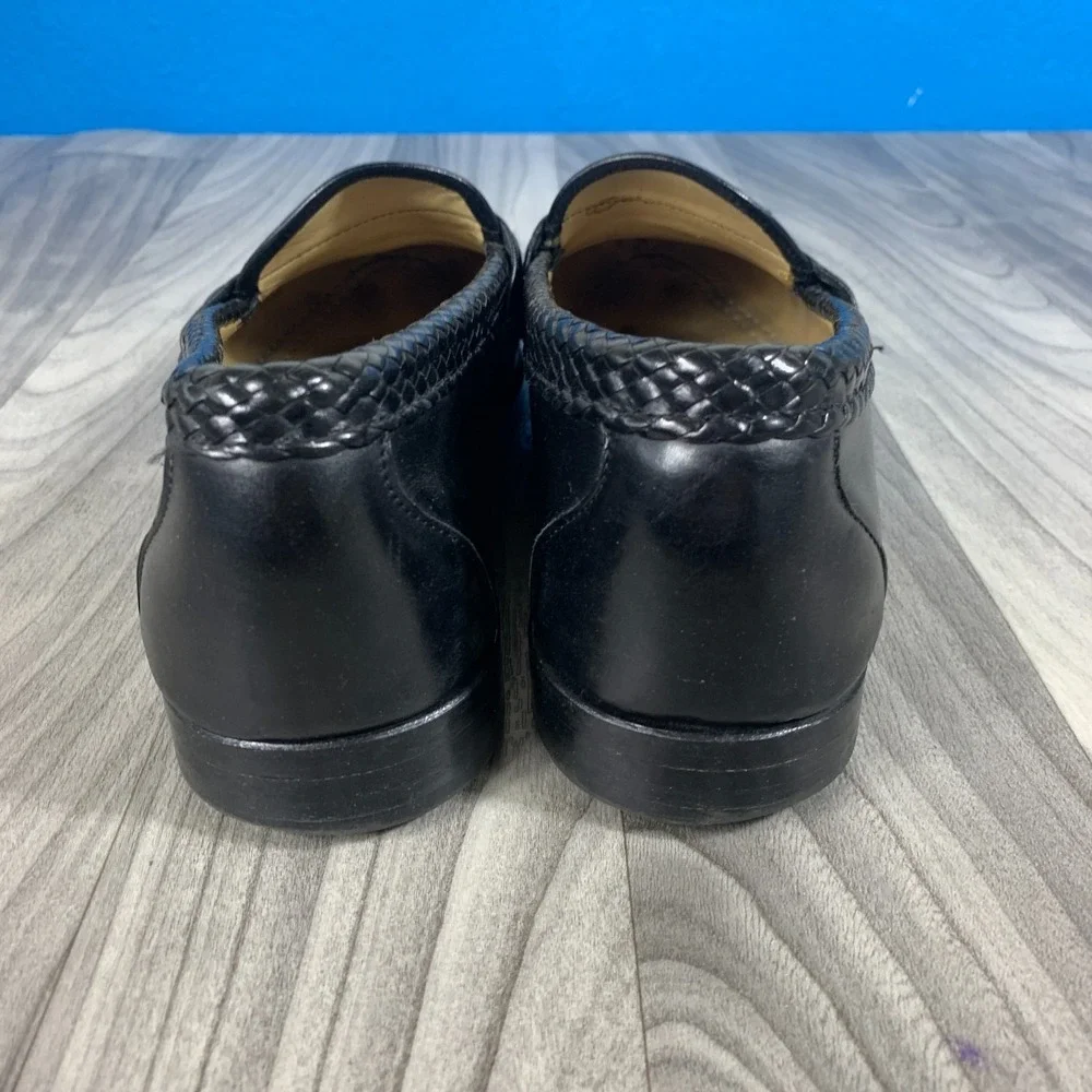 Allen Edmonds black braided tassel mens loafer dress slip on shoes 11 D Medium